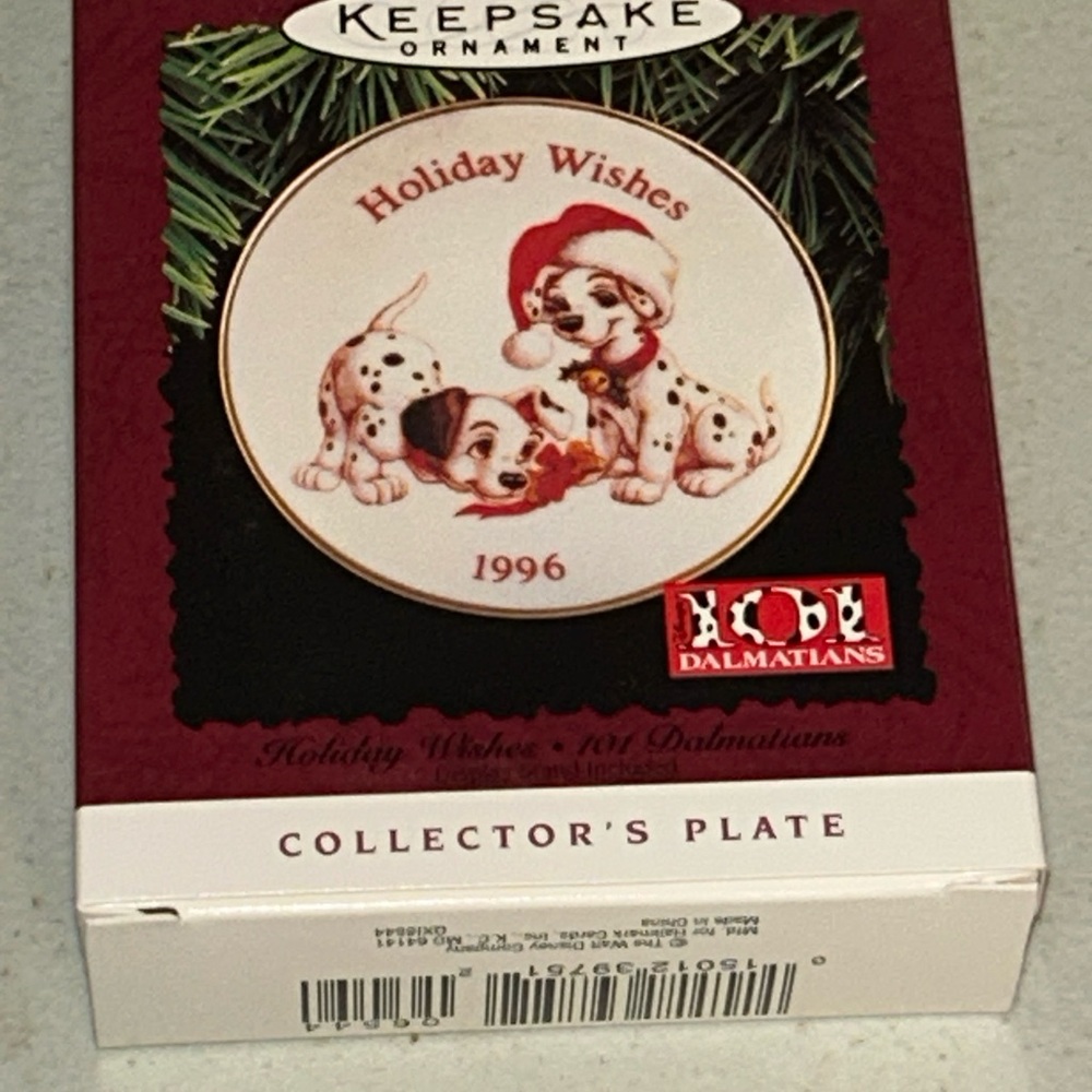 Hallmark Keepsake Holiday Wishes Collector's Plate 101 Dalmatians